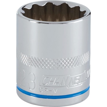 Channellock 1/2 In. Drive 23 mm 12-Point Shallow Metric Socket 397733